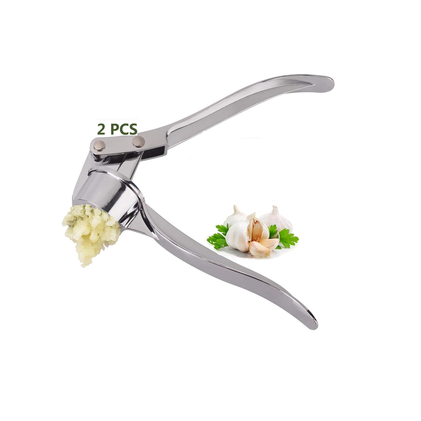 2PCS Stainless Steel Garlic Press Crusher Kitchen Cooking Vegetables Ginger Squeezer Masher Handheld Ginger Mincer Tools
