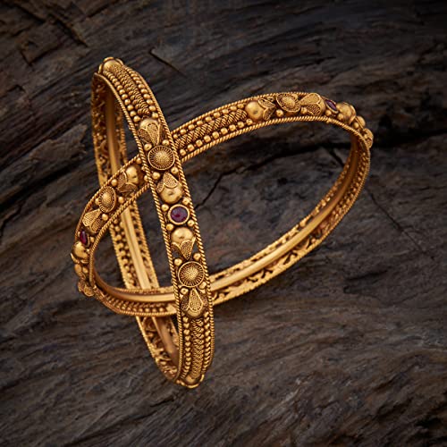 Buy Kushal's Fashion Jewellery Ruby Bangle emballished with Stones