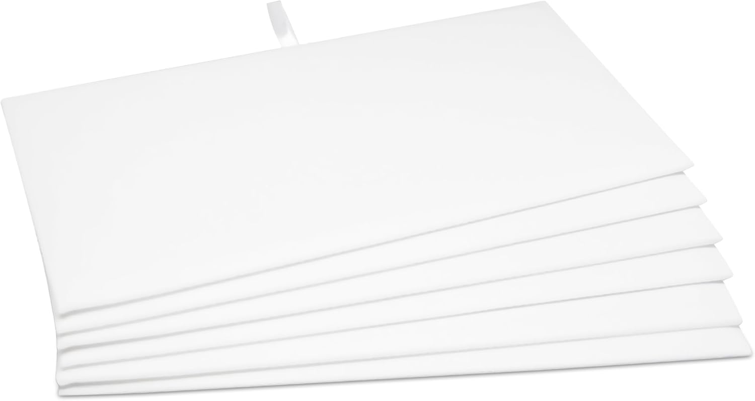 Novel Box 6 Pack White Jewelry Display Velvet Pads 14.12x7.62 Inches - Jewelry Trays Pad for Ring Earring Necklace Chain Displays - Jewelry Pads for Selling Organizing at Stores Trade Show Travel Home