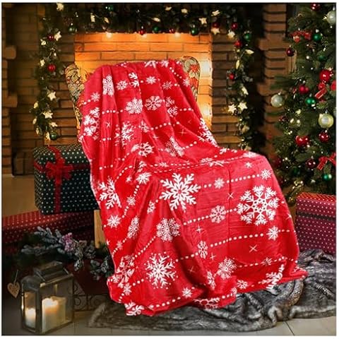 Uysbohemian Throws Blankets for Sofa, 60"*80" Snow Extra Soft Christmas Creative Flannel Blanket Lightweight Blanket Cozy Plush Fleece Microfiber Double Sided Blanket for Couch Bed Adult Cover