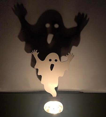 Portavelas de Halloween, decoraciones de Halloween, portavelas negras con sombra, soportes de velas vintage aterradoras, decoración de mesa,