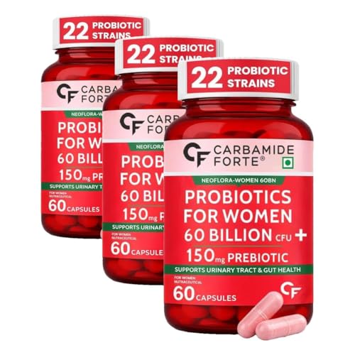 Carbamide Forte Probiotics 60 Billion CFU 60 Veg Capsules Pack of 3