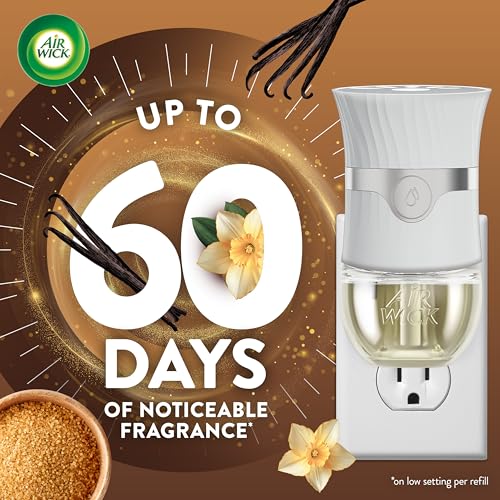 Image of Air Wick Plug in Scented Oil Refill, 5 ct, Brown Sugar and Vanilla, Air Freshener, Essential Oils, Fall Scent, Fall decor