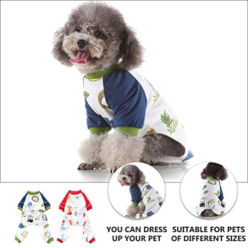 TEHAUX 2 peças de pijama para cachorro roupas de dormir para animais de estimação Roupa para casa de