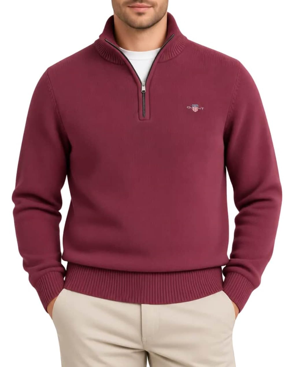 Gant Herren Casual Cotton Half Zip Pullover