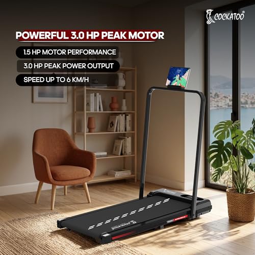 Image of Cockatoo Alphapad 3.0 3HP Peak Walking Pad for Home, Treadmill for Home Foldable with Max User Weight 110 KG, Speed 6 Km /Hr, Grey