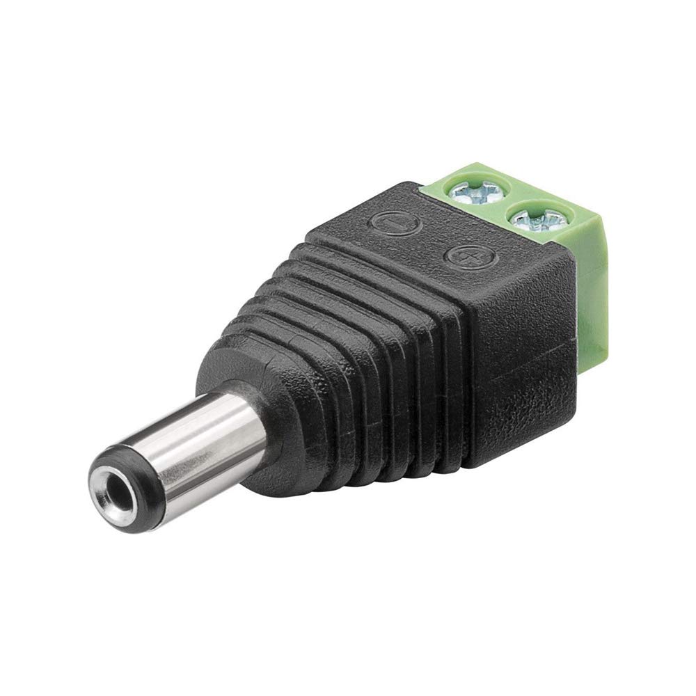 Goobay 76747 Adattatore Morsetto, 2pin > Spina DC, 5.50mm x 2.10mm, Confezioni da 10