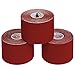Produktbild ALPIDEX Kinesiologie Tape 1/3/ 6/12 Rollen Viele Farben 5 m x 5 cm Anwendungsbroschüre Elastisch Wasserfest Hautfreundlich Physio Muskel Tape Set, Farbe:rot, Menge:3 Rollen