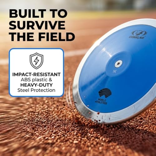Image of COUGAR Speedy Discus Throw 1KG for Men and Women | IAAF Certified ABS Plastic Discus with Steel Rim | Hi-Spin 80% Rim Weight | Athletics Training Equipment for School and Sports Competitions