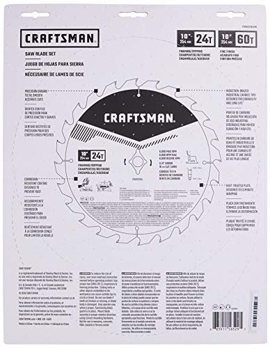 CRAFTSMAN 10-Inch Miter Saw Blade, Combo Pack (CMAS210CMB)