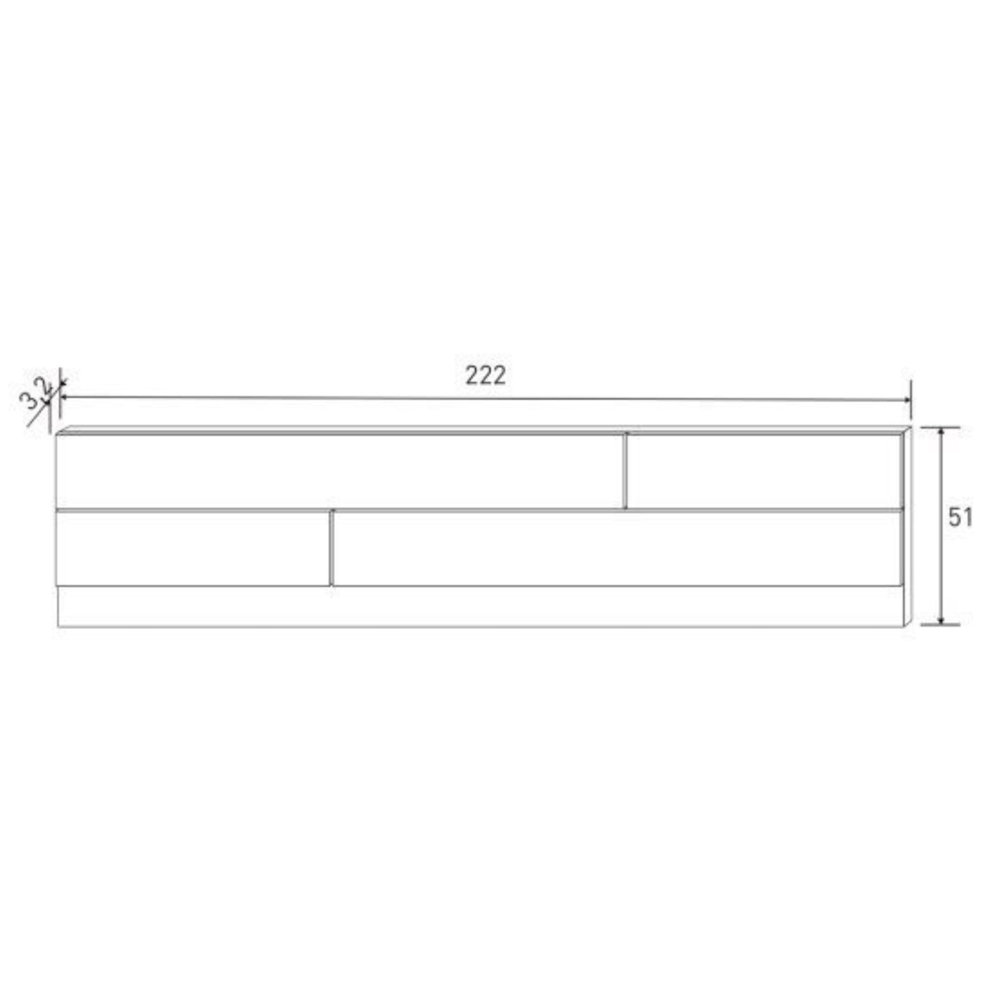 Pack tête de lit et 2 tables de chevet, chambre double, chambre complète, finition en cambria et graphite, dimensions : 220 cm (largeur) x 50 cm (hauteur) x 35 cm