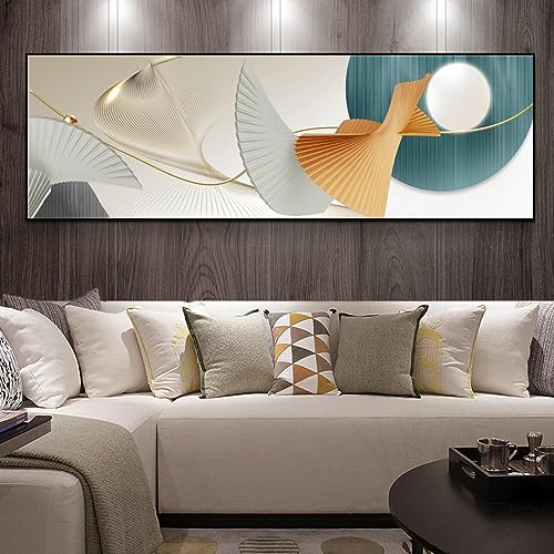 Peinture géométrie nordique KEBIA pour habiller un grand mur vide 70x210cm sans cadre