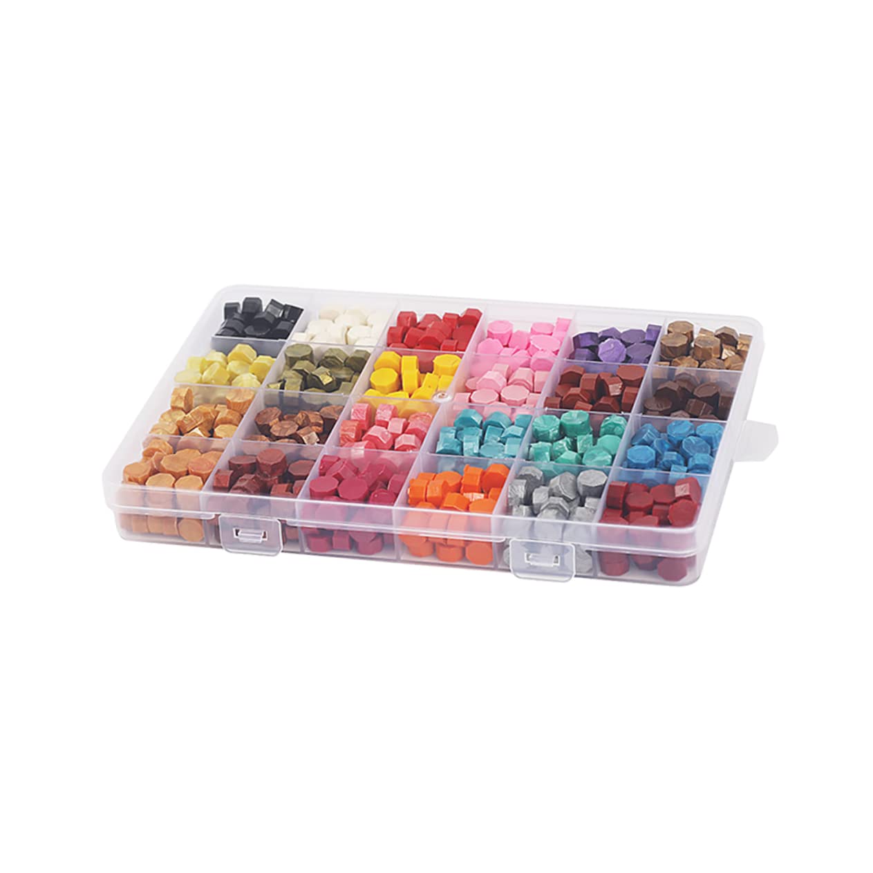 Angoily Sellos De Cera Con Caja Transparente y Cuchara Para Sobres Sellos De Colores De Lacre Para Manualidades Lacre Para Sobres Con Compartimentos