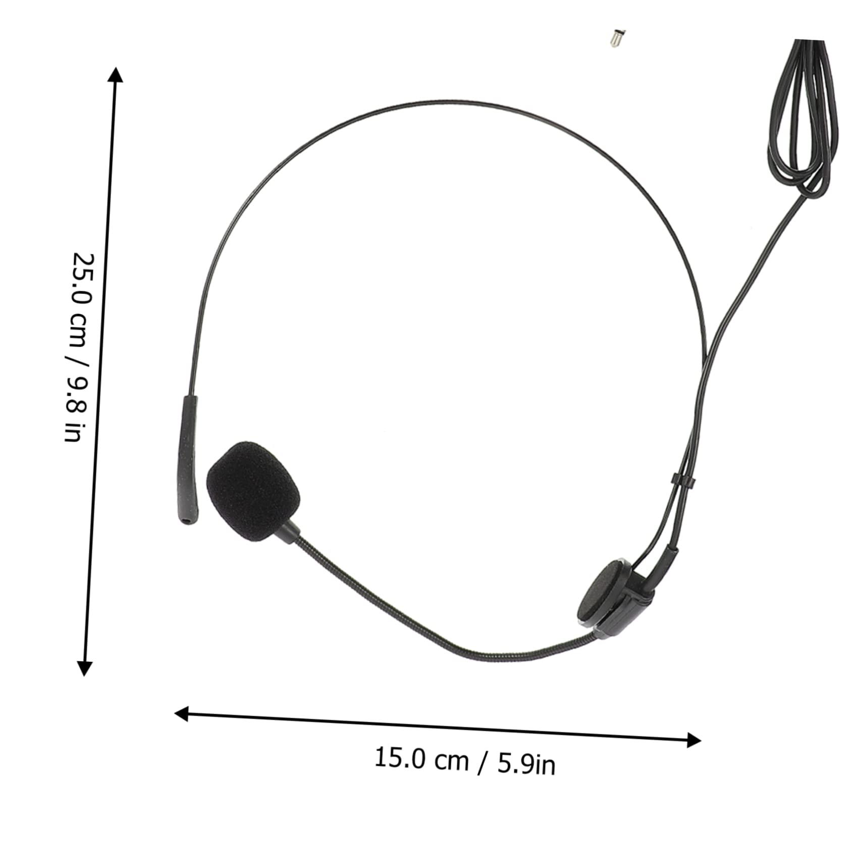 GOOHOCHY Flexible Head-Mounted Mic Noise-canceling Earhook Microphone 3.5mm Screw Lock for Speakers Professional