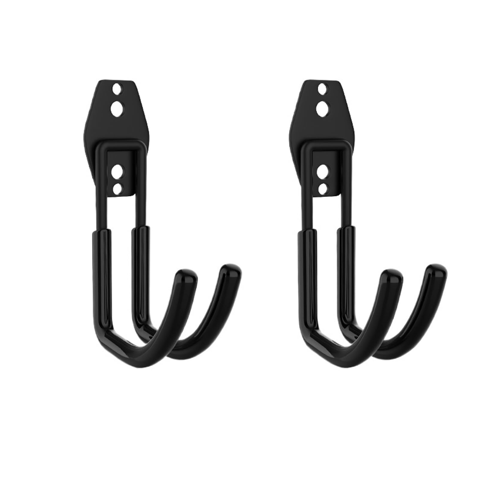Luysgbxr 2L-Black-J Hooks Heavy Duty Metal Hook Garage Organizer Wall Mount Anti-Slip Bicycle Hanger Hooks Storage For Ladders Garden Tool(2L-Black-J)