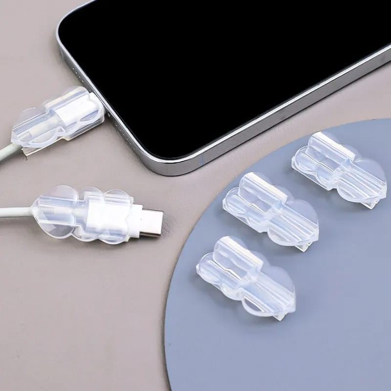 Garbify Charging Cable Protector Silicone Transparent Charger Cable Savers for Cord Micro USB Cable Protector, Mouse Saver, Suit for Cell Phones, Computers for Home, Office (6 Pcs)
