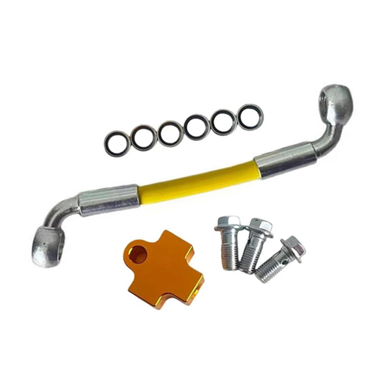 Motorbike Brake Line M10X1.25 Motorcycle Brake Hose Hydraulic Clutch Oil Pipe 3 Way Adapter Connector 10cm-500cm AN3 90°-90° Accessories(120cm)