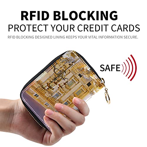 Rome's Fountains Italy Credit Card Coin wallet, RFID Blocking Compact Women Leather Card Holder, Key Change Organizer, Zipper Purse Clutch Pouch Pocket2