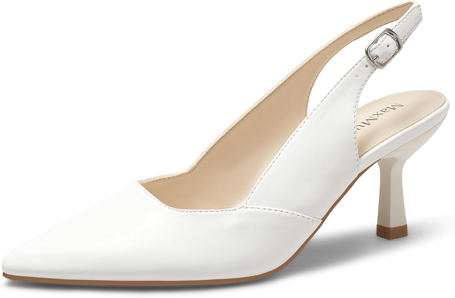 MaxMuxun Women's Slingback Kitten Heels, 2.95 Inch Pointed Toe Pumps Shoes, Elegant Dress Shoes for Wedding Party Prom Business, Valentine's Day Gift for Her