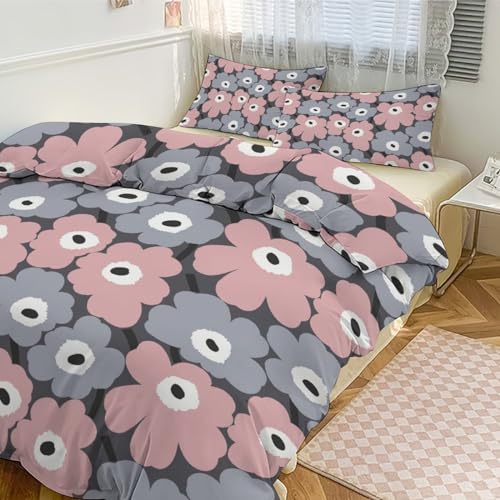 あいのにじょ 花柄 (10) アニメ キャラクター 掛け布団カバー 3点セット ツイン寝具 ジッパー開閉 マイクロファイバー100% 速乾 通気 防ダニ 掛け布団カバー1枚 + 枕カバー2枚 スリーピースベッドカバー 218x178cm