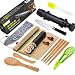 Sushi Making Kit - All In One Sushi Bazooka Maker with Bamboo Mats, Bamboo Chopsticks, Avocado Slicer, Paddle,Spreader,Sushi Knife, Chopsticks Holder, Cotton Bag - DIY Sushi Roller Machine - Black