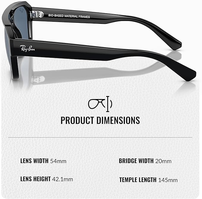 Image of Ray-Ban RB4397 CORRIGAN BIO-BASED Square-Round Shaped Sunglasses for Men & Women with Official RAYBAN Eyewear Kit