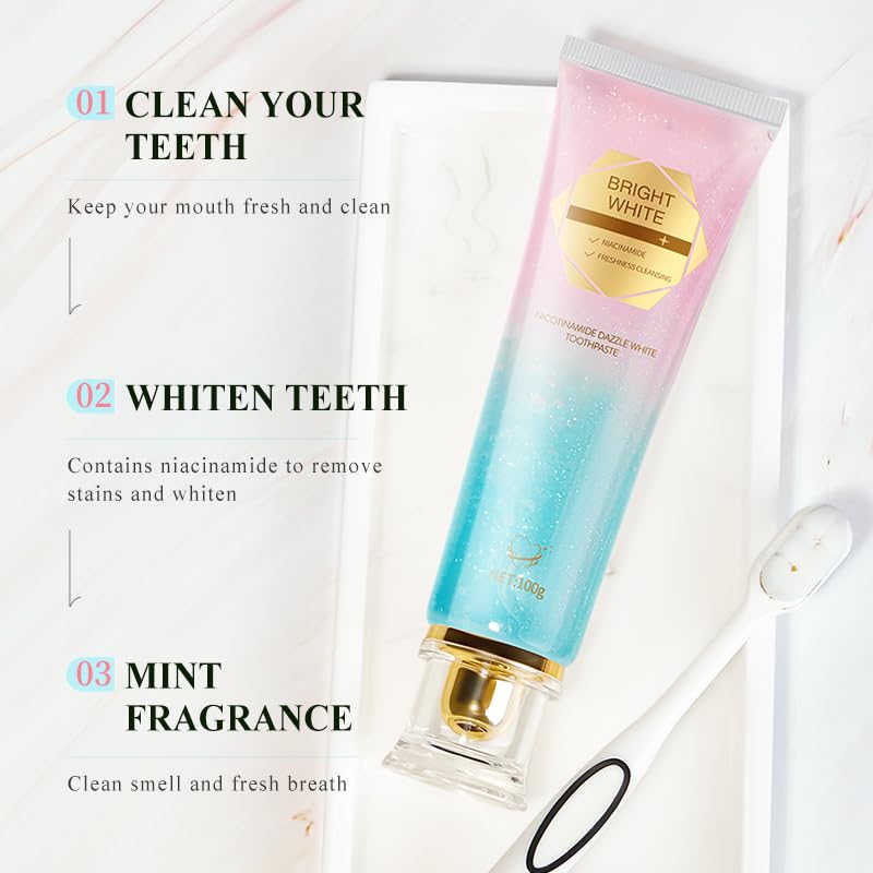 Niacinamide Whitening Toothpaste, Niacinamide Zahnpasta, Niacinamid Whitening Zahnpasta, Zahnpasta Weisse Zähne für Tiefenreinigung, Natürliche aufhellende Zahnpasta mit Niacinamid, Frischer Atem – Bild 8