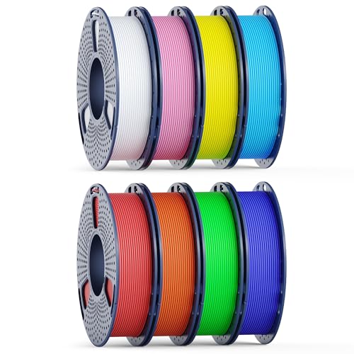 Image of 250g High Speed SUNLU PETG Filament 1.75mm Bundle, 250g Spool, 8 Rolls, White+Red+Orange+Yellow+Green+Sky Blue+Blue+Pink
