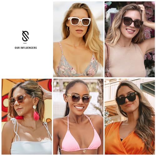 Image of SOJOS Polarized Sunglasses for Women Men Trendy Square Large Sun Glasses SJ2149