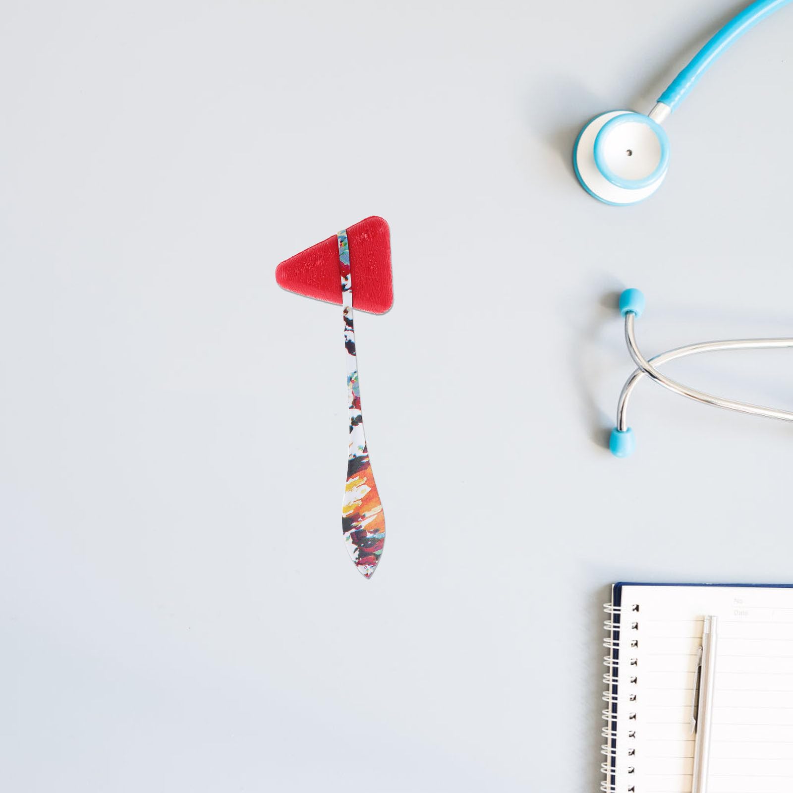 Martillo de Diagnóstico Médico Triángulo Rojo de Porcelana Azul Estilo Chino, Herramienta Precisa para Exploración Neurológica y Prueba de Reflejos en Hospital