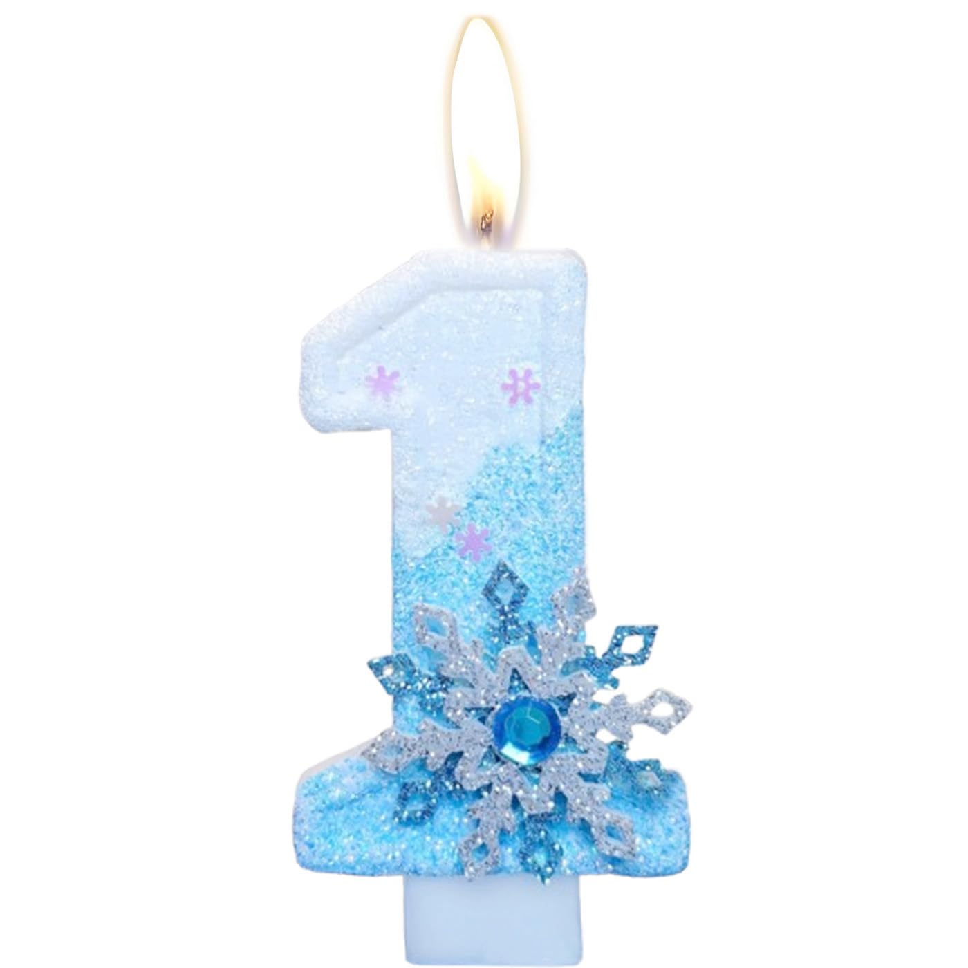 Birthday Candles, Candles for Cake, Glitter Birthday Candles Cake Candles Topper for Girls Baby Birthday Party Anniversary Birthday Party (Snowflake, 1)
