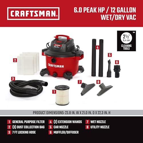 Wet Dry Shop Vacuum 12 Gallon