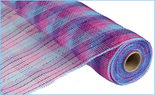 Pink and Purple Stripe Easter Spring Poly Deco Mesh