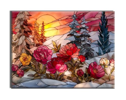 Diamond Painting Abstracto Flores Manualidades Adultos Pintura de Diamantes Kit Punto de Cruz, DIY Cristal Pintura De Diamante, per Home Salon Halloween Navidad Decoration, Regalo 25x35cm J-g-573