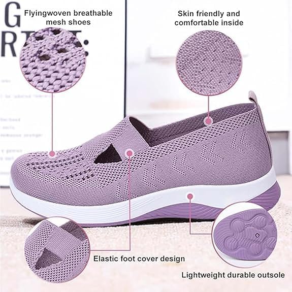 Inspire Uplift Shoes for Women, Zapatos Ortopédicos para Mujer, Woven Orthopedic Breathable Walking Sneaker Non-Slip Arch Support Slip on Shoes2