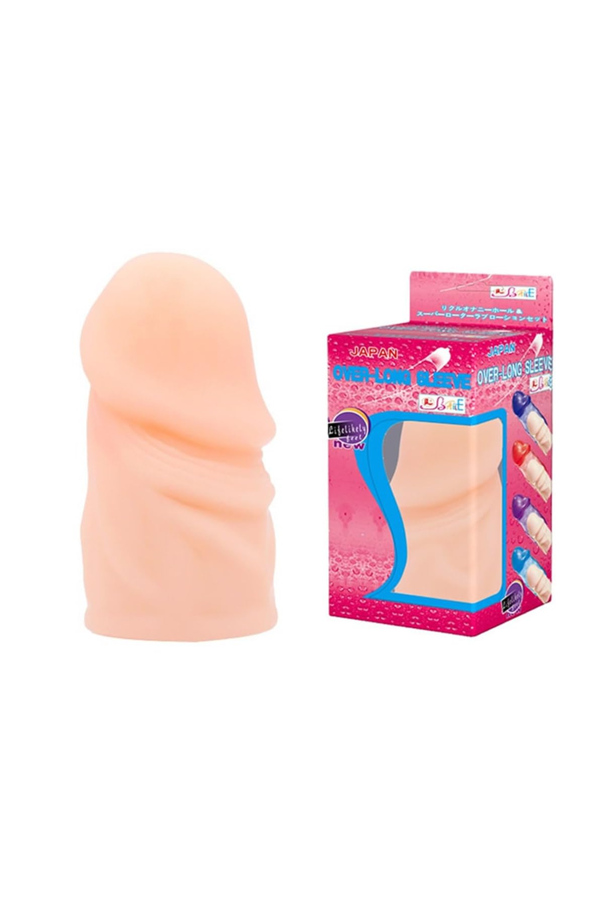 TruvaShop, Over Long Sleeve 3 cm Dolgulu Prezervatif Realistik Penis Kılıfı