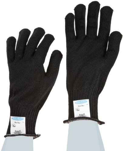 Ansell PolarBear Supreme 74-401 - Guante de acero inoxidable/fibra, resistente a los cortes, puño de punto, grande, talla 9 (paquete de 12)