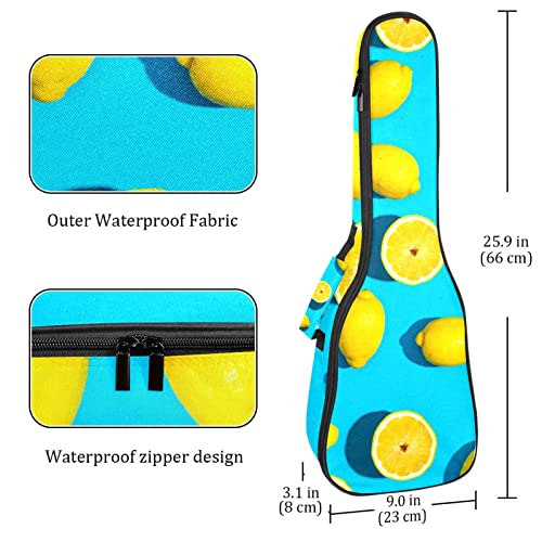Housse pour ukulélé jaune fruit citron bleu 10 mm rembourrage épais 53,3 cm sac de transport pour ukulélé avec sangles… - Les Beatles, Paul McCartney, John Lennon, RIngo Starr, George Harrison Housse pour ukulélé jaune fruit citron bleu 10 mm rembourrage épais 53,3 cm sac de transport pour ukulélé avec sangles… – Image 5