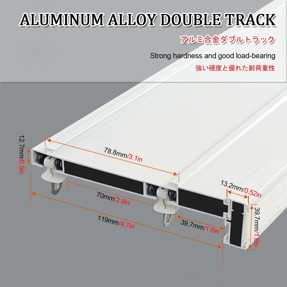Doppelläufige Gardinenstange, Decken- oder Wandhalterung, 310 cm, Aluminium-Gardinenstange für Wohnzimmer und Schlafzimmer, erhältlich in 170/240/330/380/420/500 cm