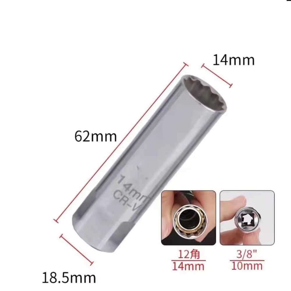Toplionace Juego de 7 Llaves de Vaso Magnéticas Ultrafinas para Bujías, para Automóviles y Motocicletas.