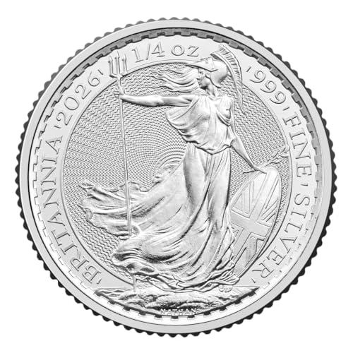 Generisch Britannia 1/4 Unze Silbermünze 2026, 7,78 Gramm Feinsilber 999/1000, in Münzkapsel