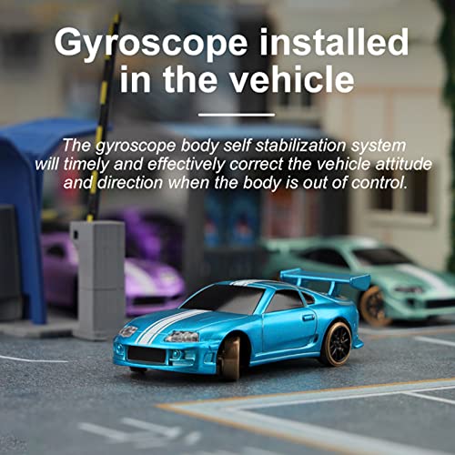 Image of Turbo Racing C63 1:76 Scale Drift RC Car with Gyro Mini Full Proportional RTR 2.4GHZ Remote Control with 2 Replaceable Body Shell(Lake Blue)