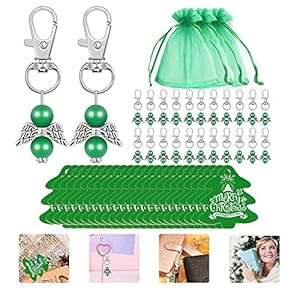 Afrsmw 24 stuks sleutelhangers engel van parels, sleutelhangers, cadeau, doop voor bruiloft, feest, chocolade, snoep…