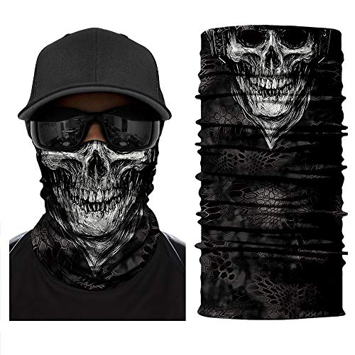 Image of Skull Face Sun Mask Half,Bandanas,Neck Gaiter, Headwear, Headband for Fishing, Hunting,Yard Work