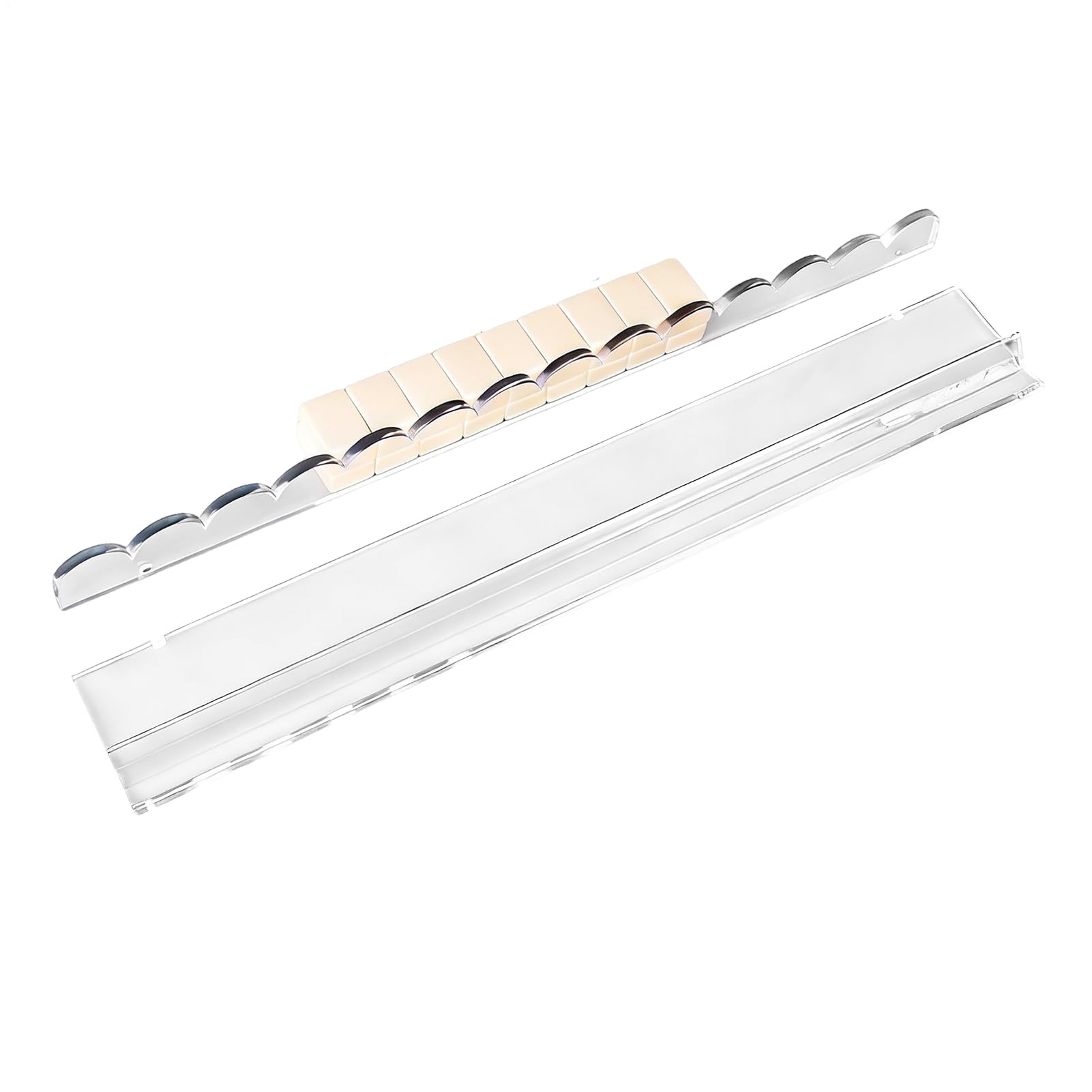 Mahjong Tile Rack,20 pulgadas Acrylic Quick Setup - Clear Mahjong Rack with Magnet Pusher,Players Seniors Hobbyists Game Room Family Gathering Travel Community Center