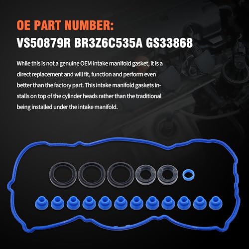 Image of HiSport Valve Cover Gasket Set - Compatible with 2015 2016 Ford F-150 3.5L - Replace VS50887R