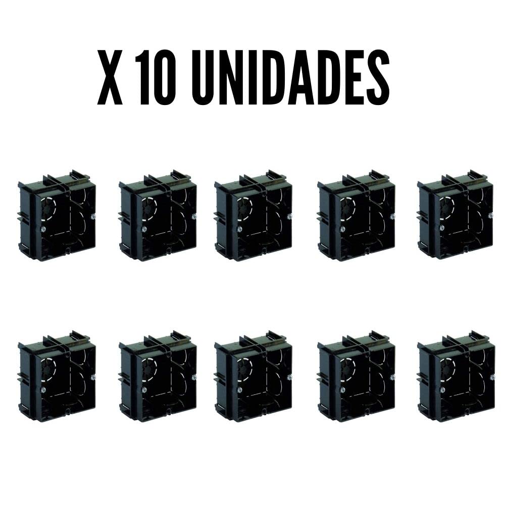 (Pack 10 unidades) Cajas de empotrar electricidad pared | Cubillo enlazable para empotrar | Cajas electricas empotrar | 65X65X40 | Cubillo universal