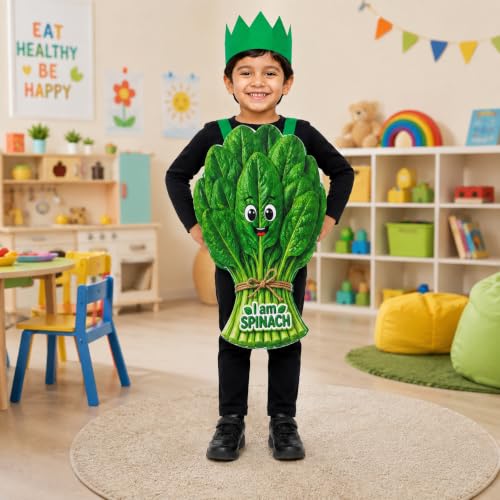 Image of Raj Costume Kids Fruit & Vegetable Fancy Dress Costume | Soft Felt Fruit and Vegetable Cutout Costume for Boys & Girls | School Annual Function