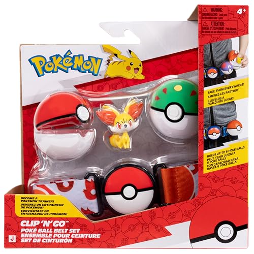 Pokemon - Clip 'N' Go Poke Ball Belt Set (Fenniken with Poke Ball, Friend Ball & Fire-Type Themed Belt) W21
