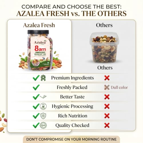 Image of Azalea Fresh Premium Dry Fruits Mix 500gm | Healthy Trail Mix with Almonds, Cashews, Cranberries, Raisins & Seeds | Superfood Nut Mix for Daily Energy & Snacking (500 gram)